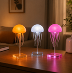 Bionic Jellyfish Night Light - Voice Control RGB LED Lamp with Dancing Tentacles (USB Rechargeable)